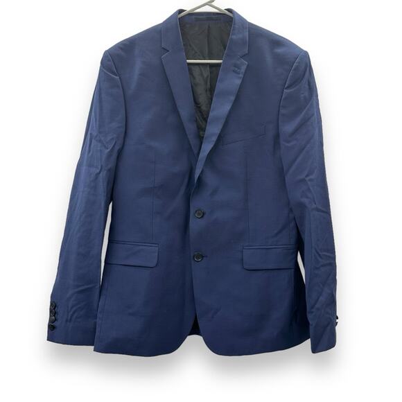 The Kooples Wool Blue Fitted Two Button Closure Suit Blazer Jacket Sz 38 NEW - Picture 3 of 13